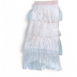 GIGI MODA pink carrie ruffled maxi skirt EUC Made in Italy